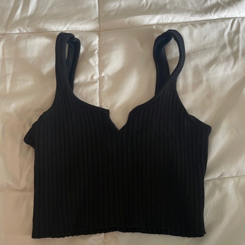 Lightly worn black crop top